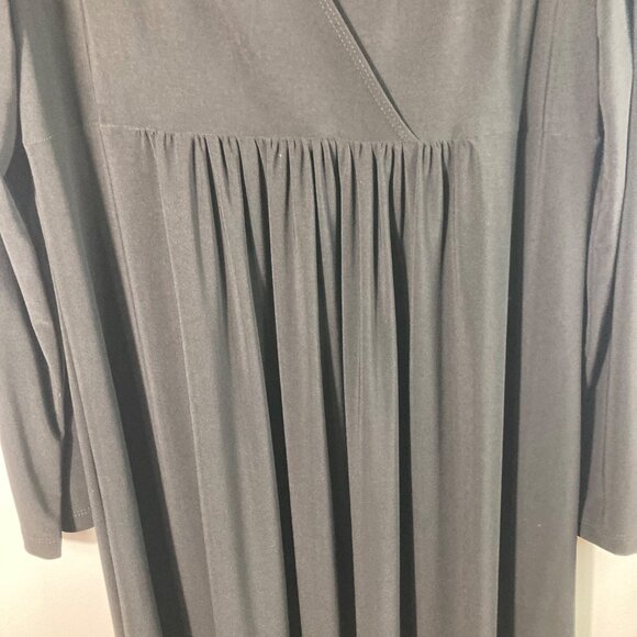Womens Coldwater Creek Wrap Top Midi Dress Long Sleeve Black 16 - Picture 6 of 11